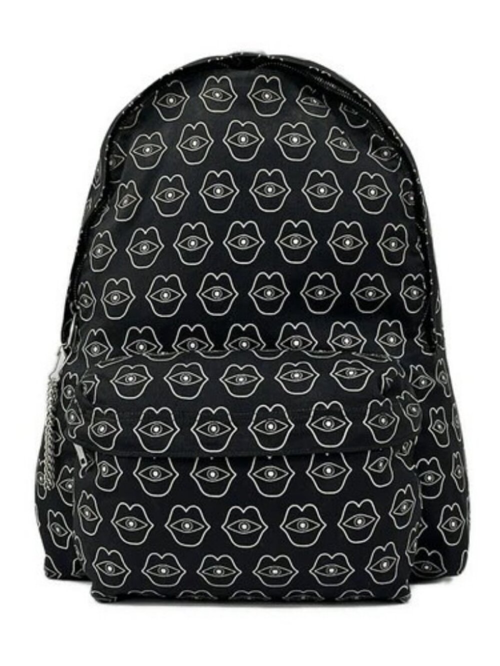 CELINE Telepathic Love Black White Nylon Leather Backpack